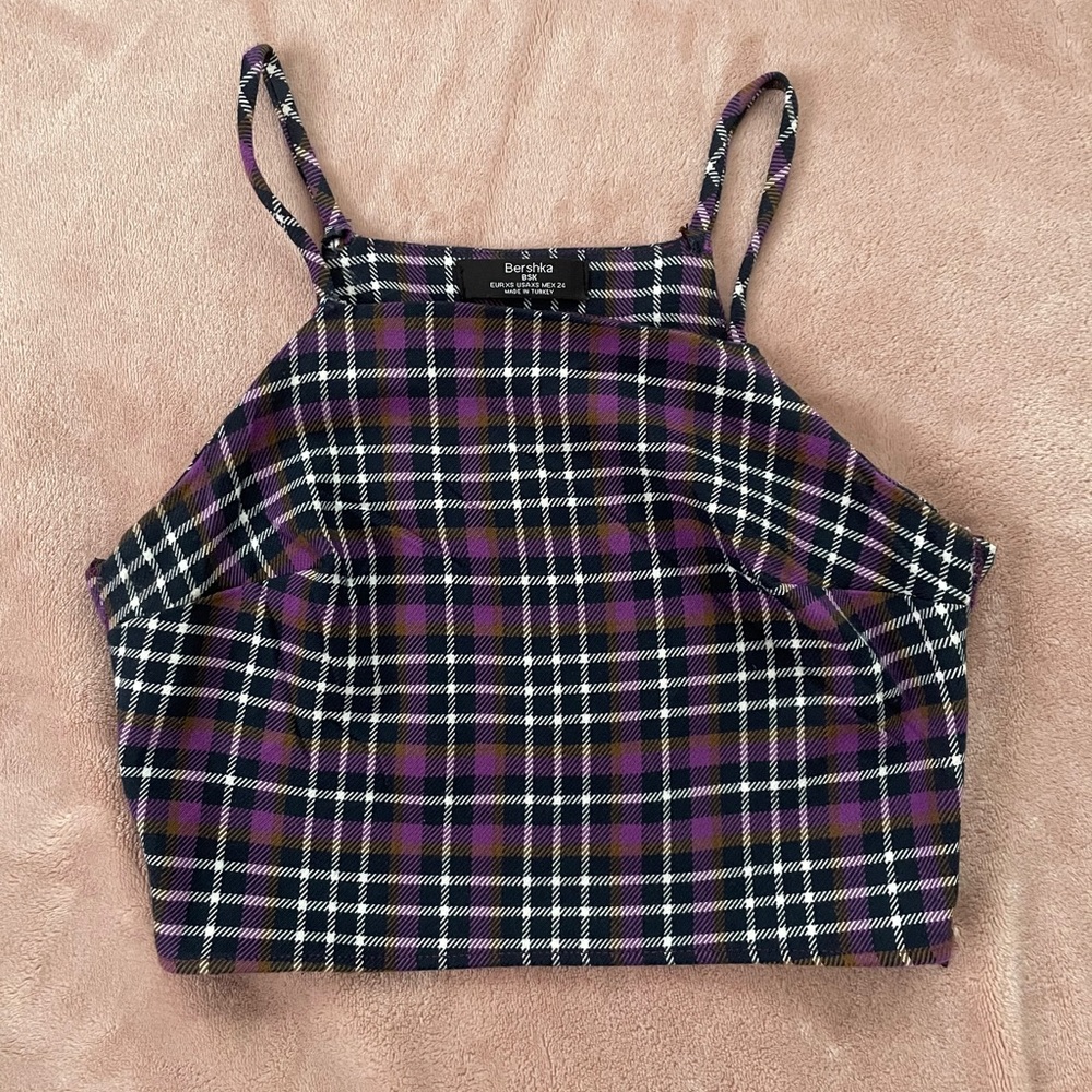 Bershka Plaid Tank Top